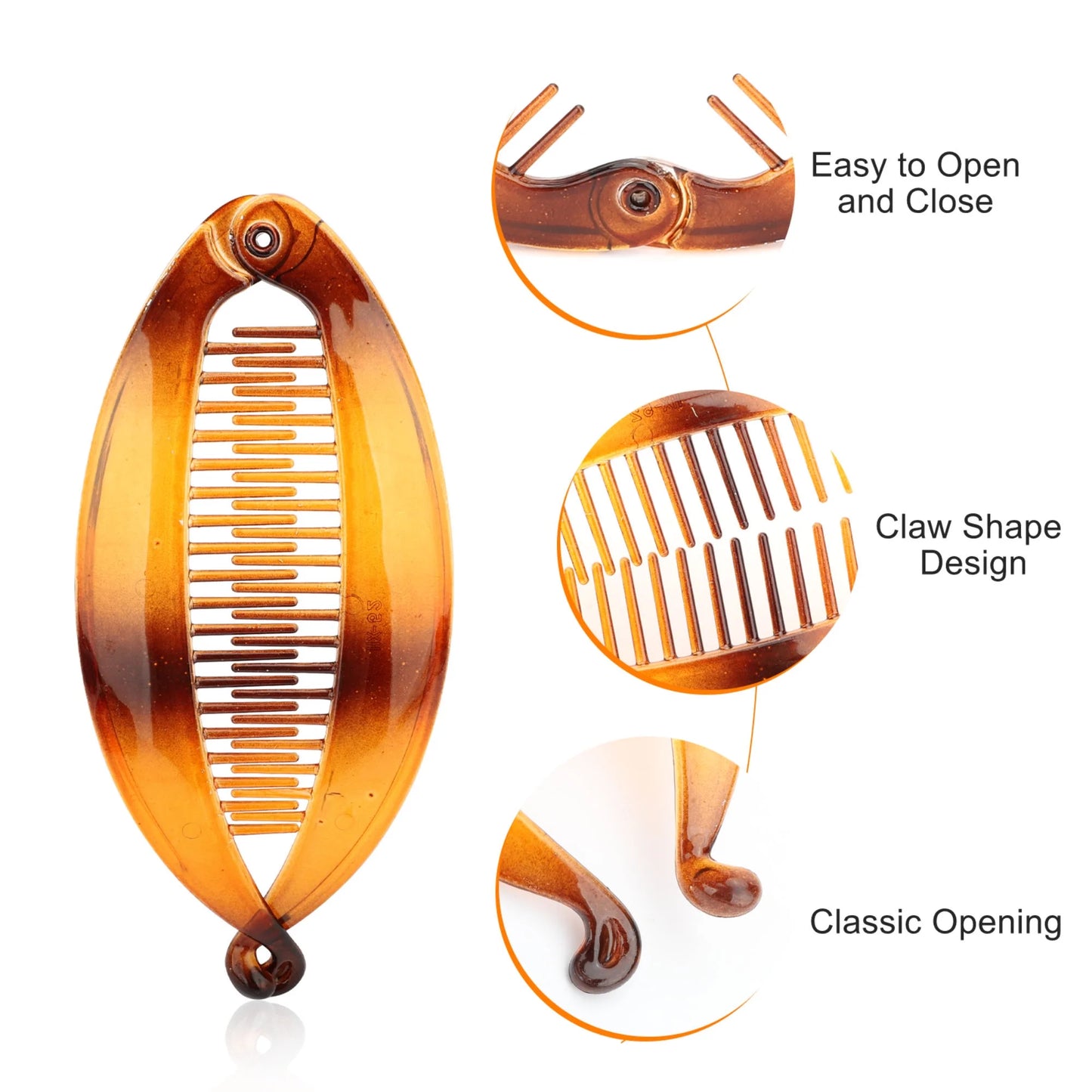 12Pcs Banana Hair Clips, Large Double Comb Clips, Fishtail Hair Clips, Vintage Clincher and Ponytail Holder Combs