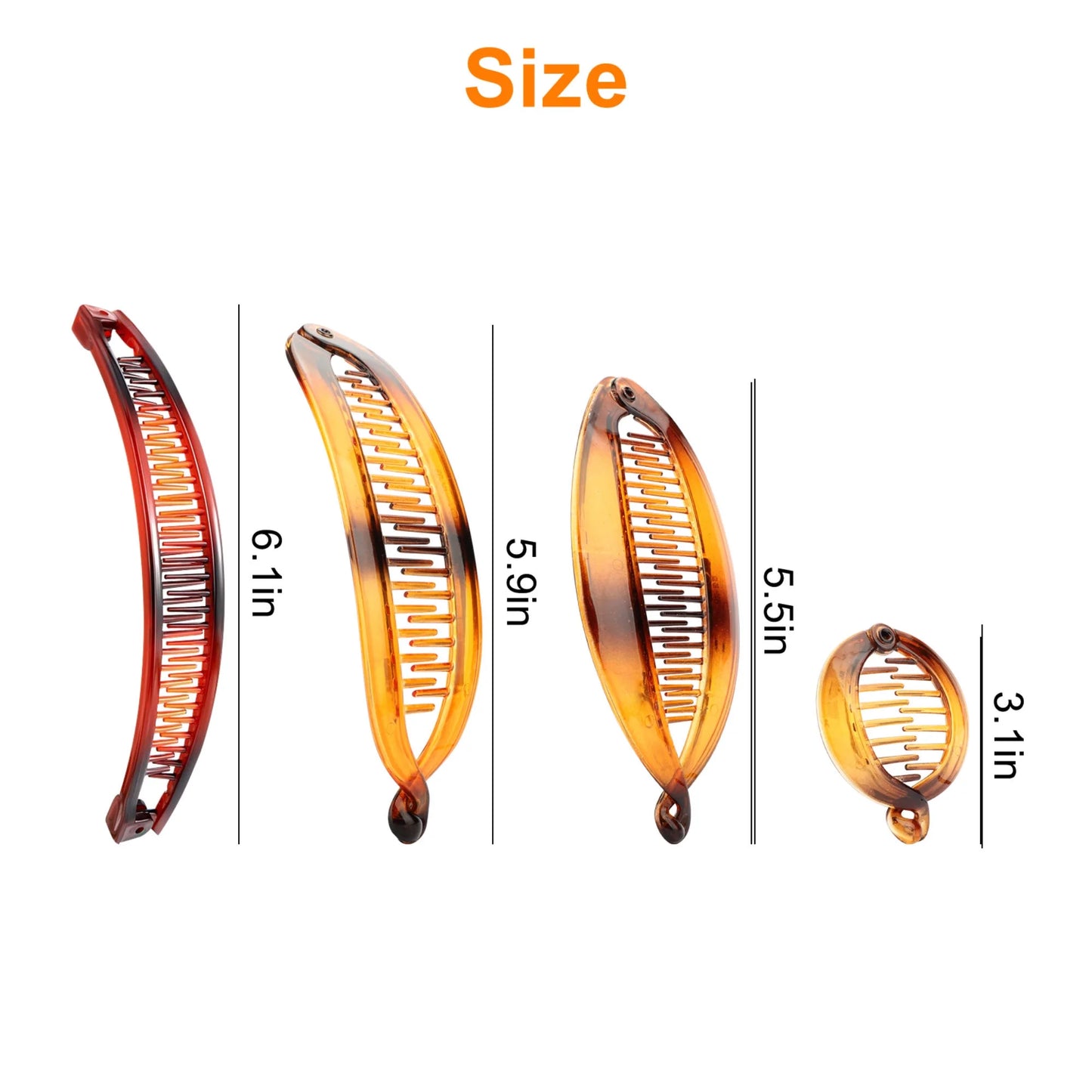 12Pcs Banana Hair Clips, Large Double Comb Clips, Fishtail Hair Clips, Vintage Clincher and Ponytail Holder Combs