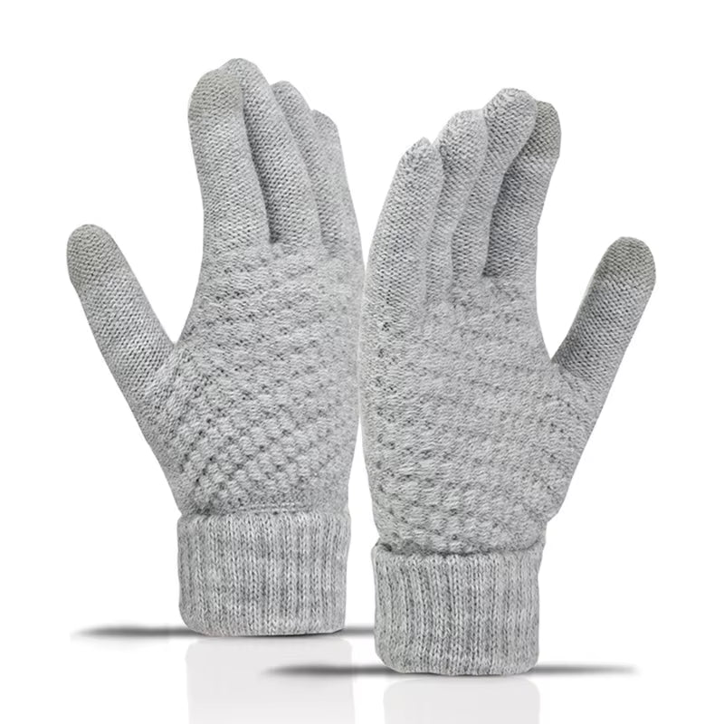 Winter Touch Screen Gloves Women Men Warm Stretch Knit Mittens Imitation Wool Full Finger Guantes Female Crochet Luvas Thicken