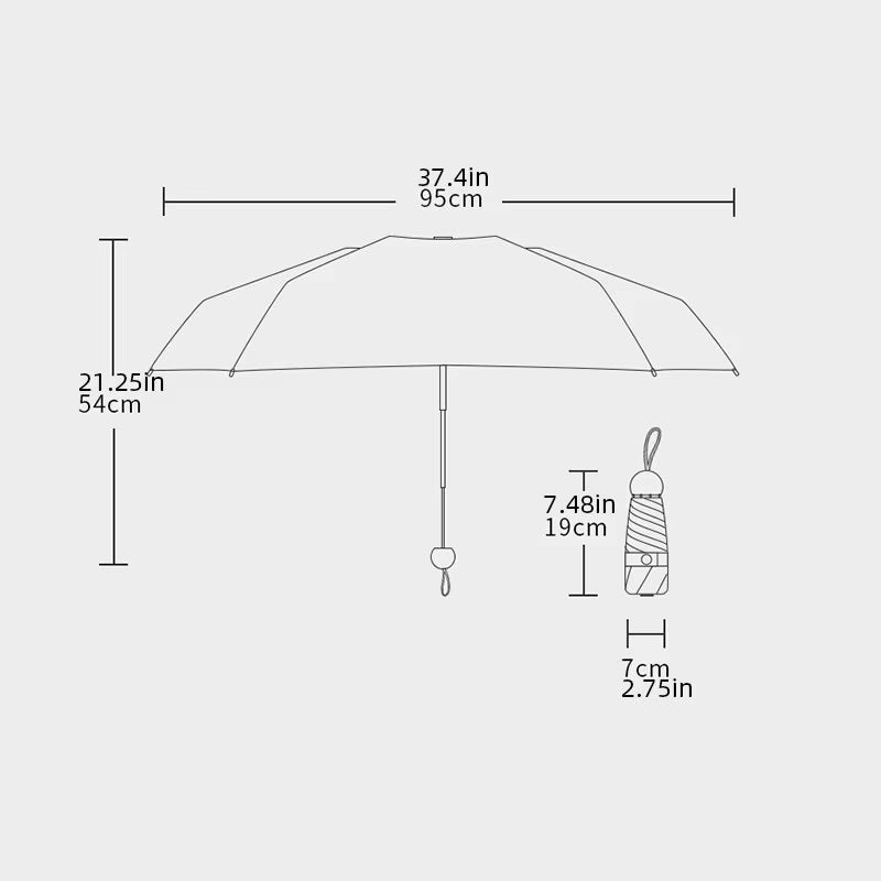 Capsule Umbrella Sunny and Rainy Dualuse Rainproof Wind-Resistant Sun Protection Outdoor Traveling Portable Mini Umbrella