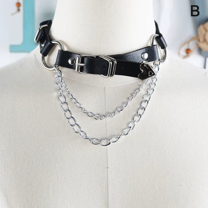 1Pcs Unisex Women Adjustable Chain Belt Punk Hip-Hop Belt with Chain Gothic Leather Waist Belt for Women Female Punk Belt