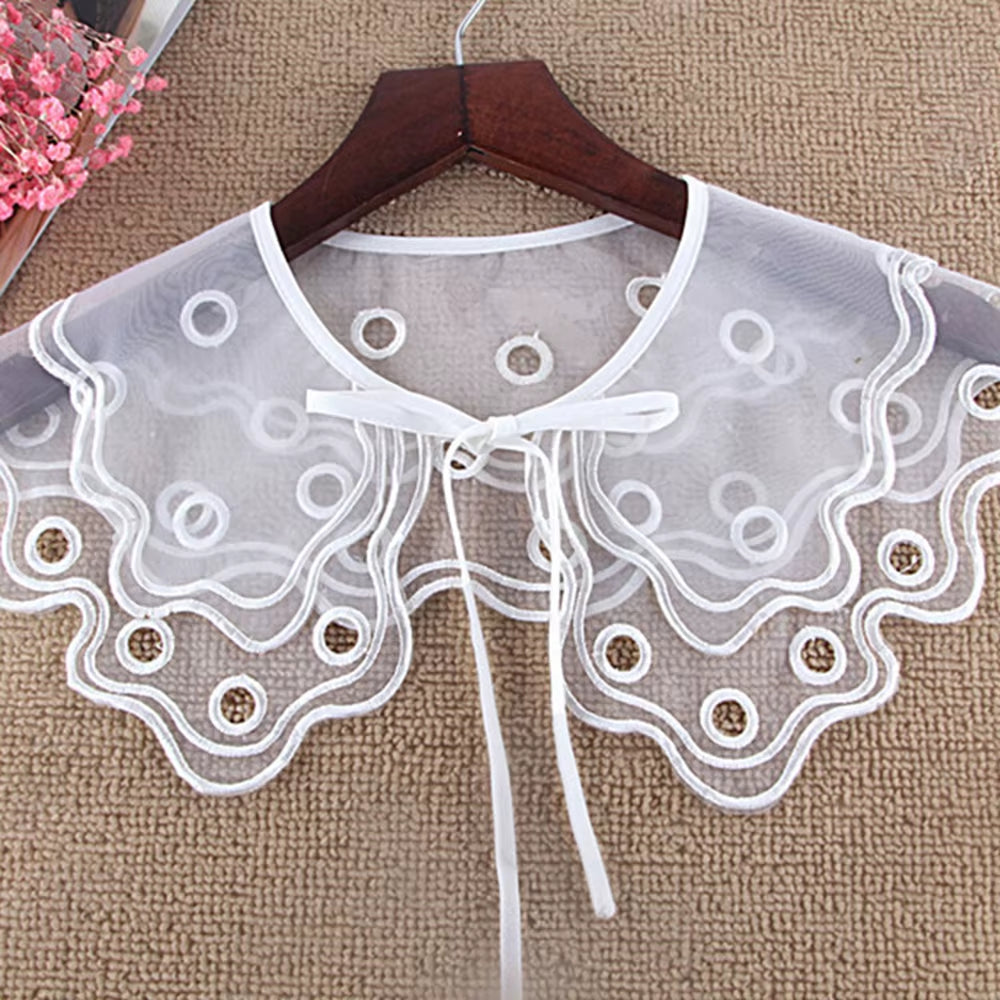 Blusa De Cuello Falso De Encaje Para Mujer, Cuello De Muñeca De Hombro De Nube, Cuello De Camisa Desmontable, Collares Superiores Para Mujer, Envío Directo