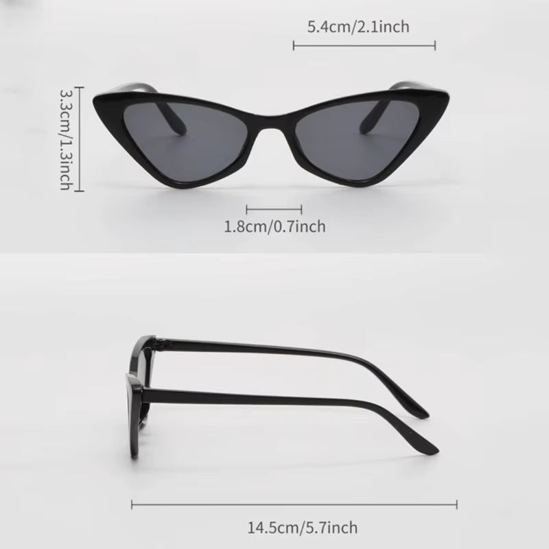 3 Pairs per Set Small Cat Eye Sunglasses Women Cute Skinny Cat Eye Eyewear Retro Vintage Narrow Cateye Sunglasses Set