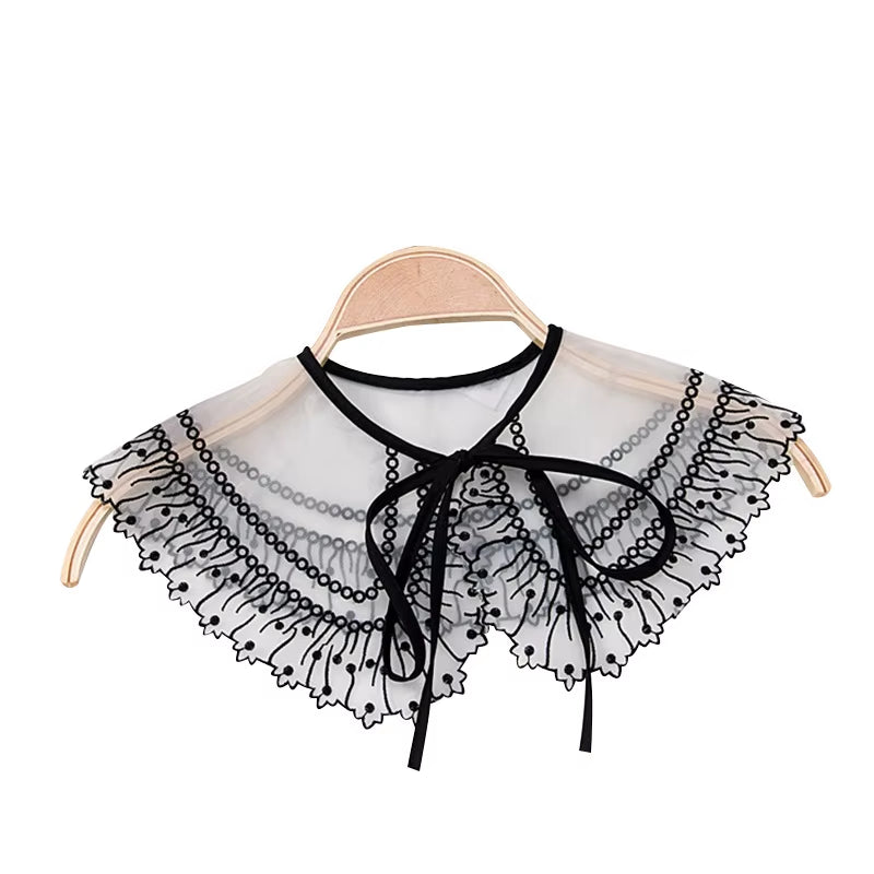 Blusa De Cuello Falso De Encaje Para Mujer, Cuello De Muñeca De Hombro De Nube, Cuello De Camisa Desmontable, Collares Superiores Para Mujer, Envío Directo