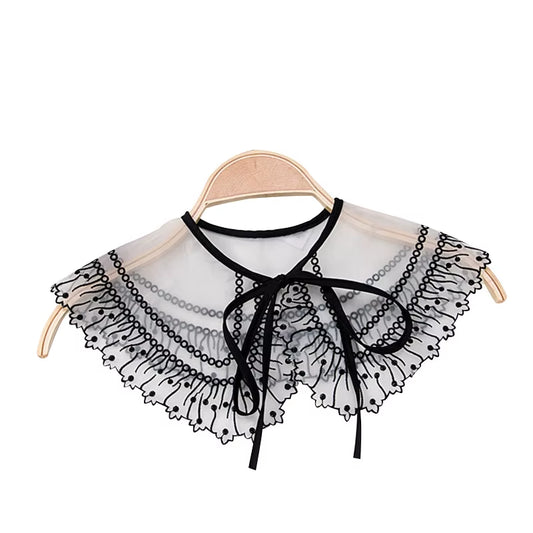 Blusa De Cuello Falso De Encaje Para Mujer, Cuello De Muñeca De Hombro De Nube, Cuello De Camisa Desmontable, Collares Superiores Para Mujer, Envío Directo