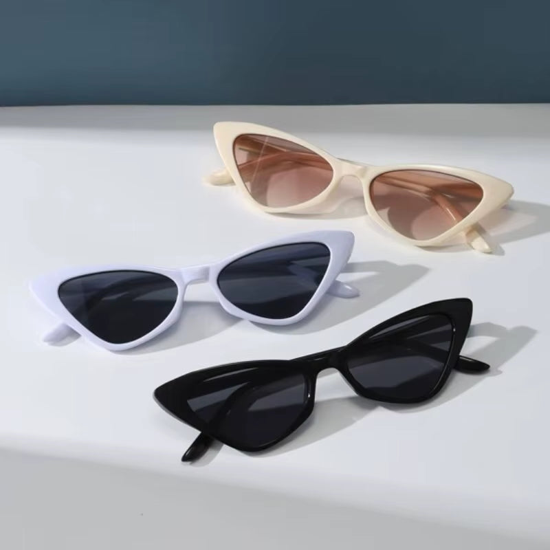 3 Pairs per Set Small Cat Eye Sunglasses Women Cute Skinny Cat Eye Eyewear Retro Vintage Narrow Cateye Sunglasses Set