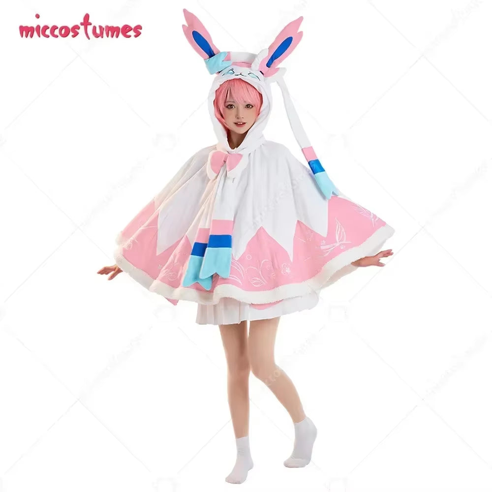 Women S Kawaii Halloween Cape Short Cloak and Scarf Set with Tail for Women Halloween Cosplay Costume